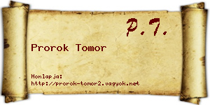 Prorok Tomor névjegykártya